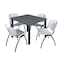 Kee Kee Square Table & Chair Set, Wood, Metal, Plastic Top, Grey TB4848GYBPBK47GY - alternate 1